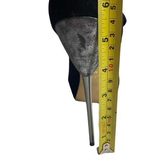 Aldo Suede Black and Pewter Platform Heels Size 40 - Picture 7 of 8